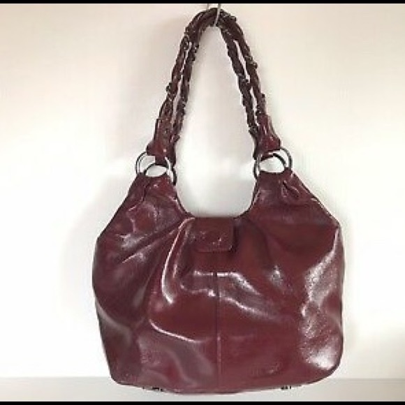 Elliott Lucca Handbags - ELLIOT LUCCA hobo. Burgundy/Wine Patent Leather.